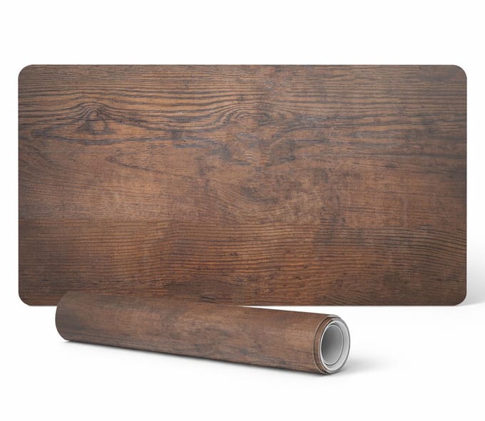 Vinyl bureauonderlegger met stijlvolle houtnerfprint 100x50 cm