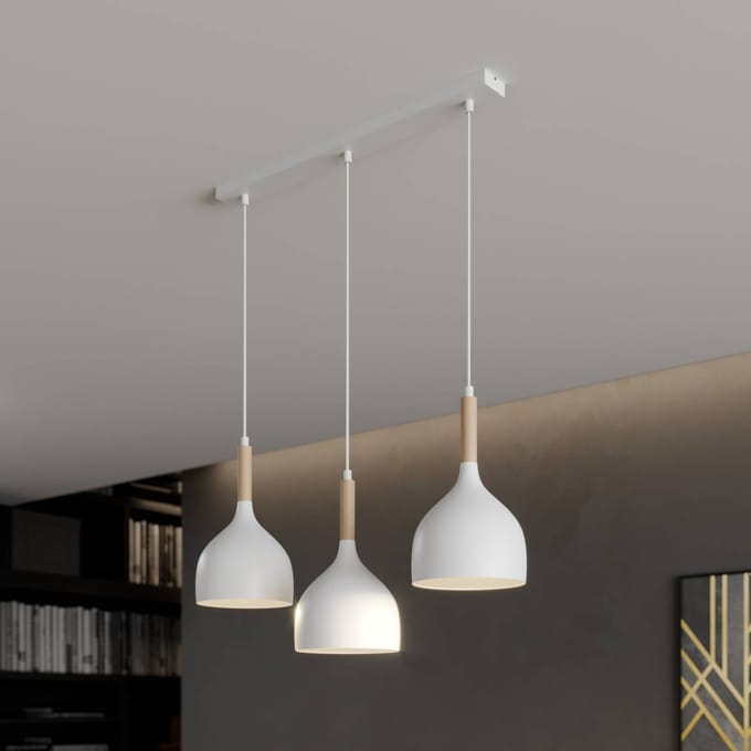 Moderne Witte Houten Hanglamp E27 voor Boven de Eettafel