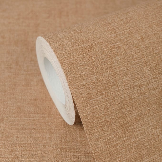 LICHT GLANZEND GEMÊLEERD BEHANG | Textiellook - Bruin Oranje - A.S. Création Cuba II