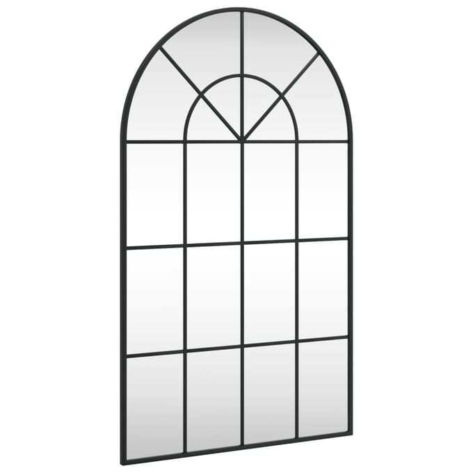 vidaXL - Wandspiegel - boog - 60x100 - cm - ijzer - zwart