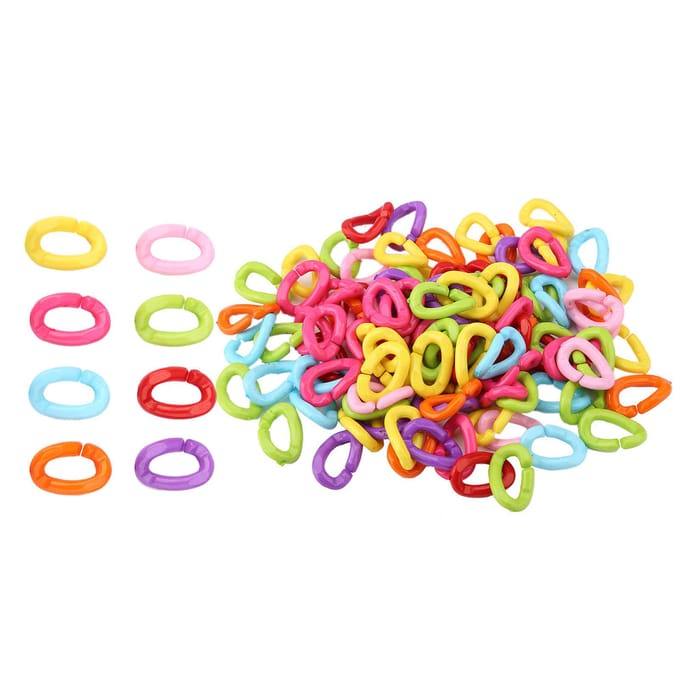 100 Stuks Plastic Vogel C Clips Haken Kettelschakels DIY Papegaai Speelgoed Mix Kleur pink