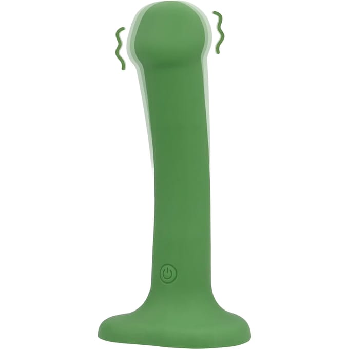 Non-Phallic Vibrating Dildo - Small - Forest Green