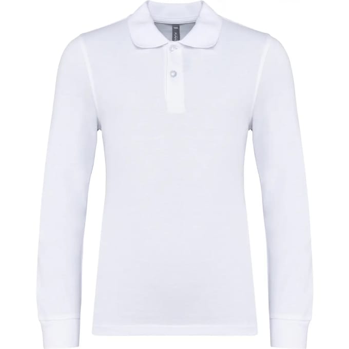 Kariban Kinderpolo lange mouwen K269 - White - 10/12 Y (10/12 ans)