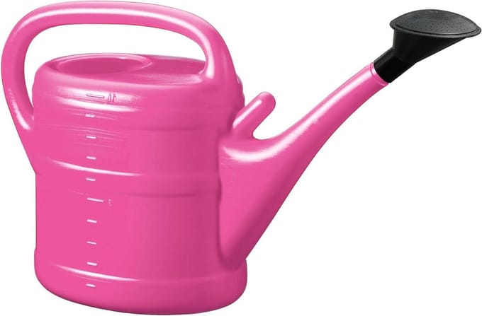 Kleurrijke tuingieter 10 liter met douche (roze)