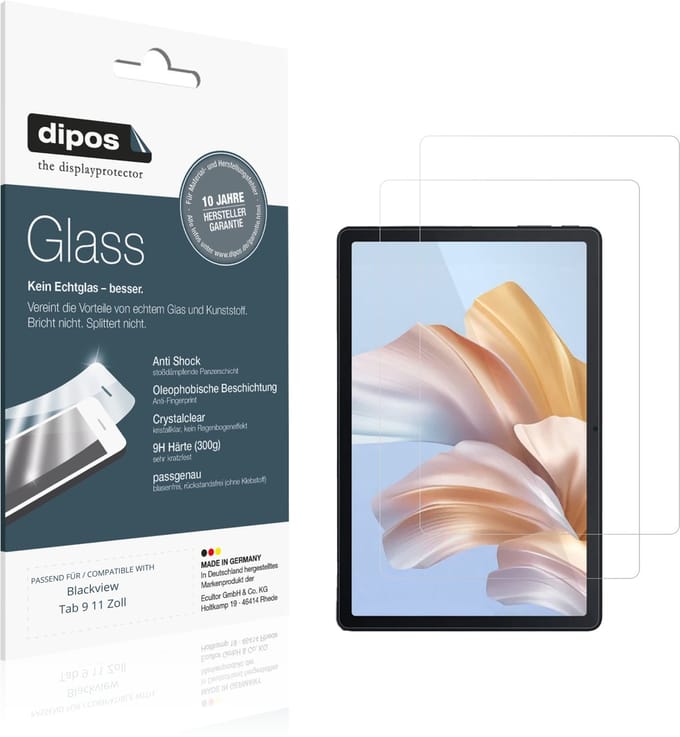 dipos – 2x Pantserfolie geschikt voor Blackview Tab 9 11 Zoll | 9H Screenprotector