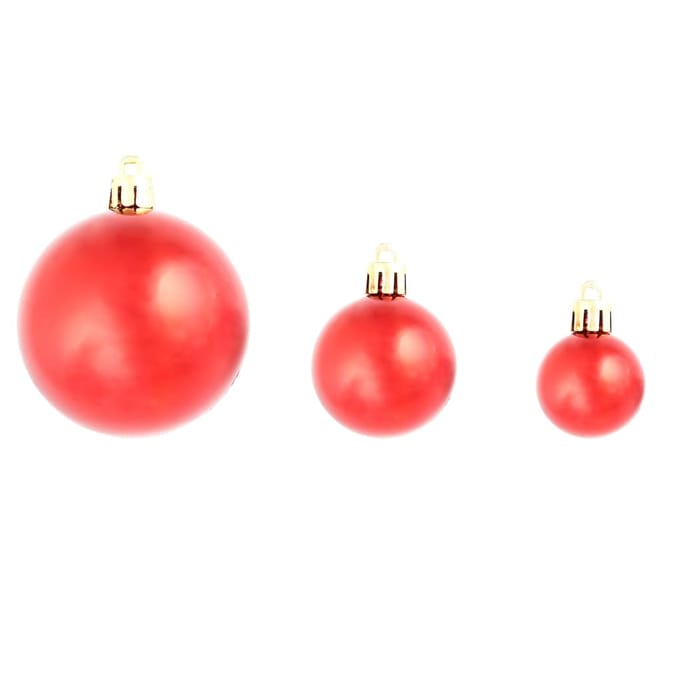 vidaXL - 100-delige - Kerstballenset - 3/4/6 - cm - rood