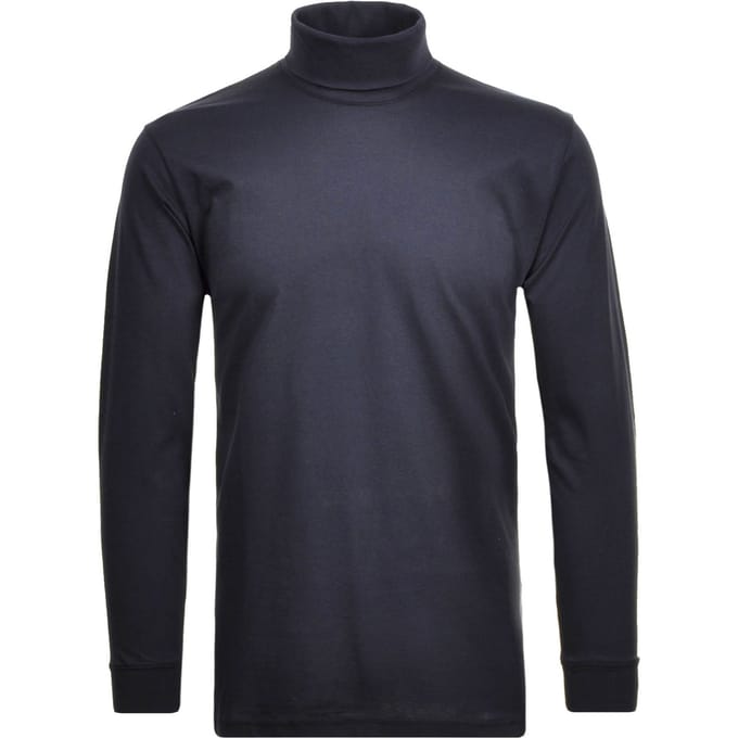 Ragman Long Sleeve Uni Col T-Shirt Single Jersey Marine / male