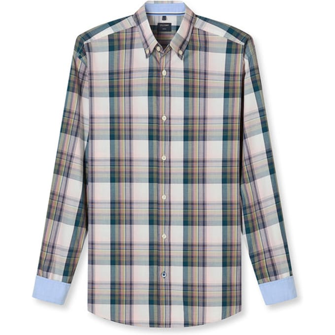 OLYMP Casual Overhemd, Regular Fit, Button-down, Olijfgroen