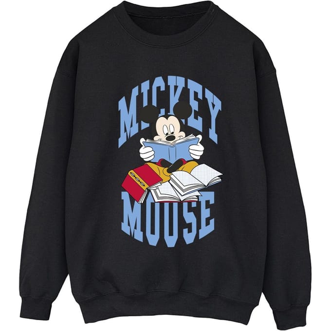 Disney Dames/Dames Mickey Mouse Boeken Lezen Sweatshirt (Zwart)