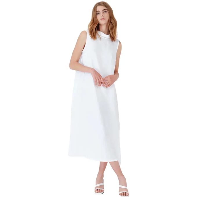 Lange jurk met strik op de rug vrouw Haris Cotton Essentials