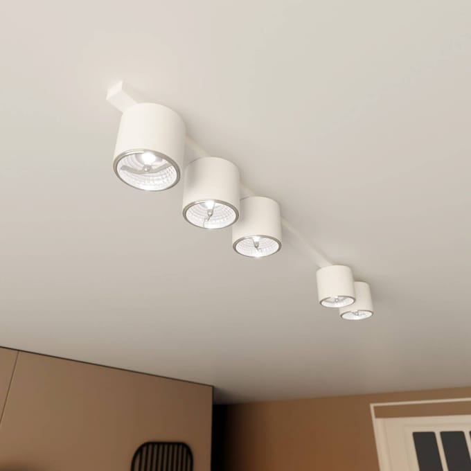 EMIBIG LIGHTING Plafondlamp Nano, wit, 5-lamps, metaal