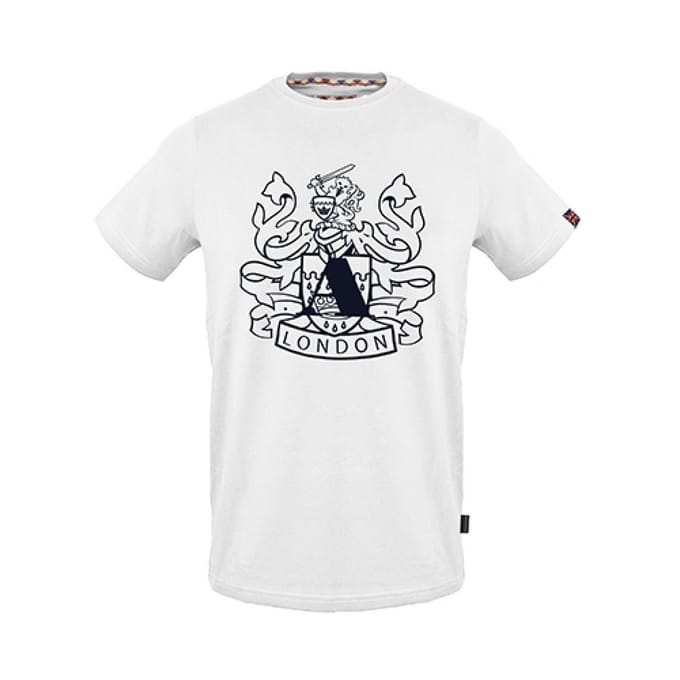 Aquascutum Heren Londen Grafisch T-Shirt (Wit)