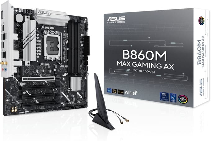 ASUS B860M MAX GAMING AX Moederbord - Intel B860 - Intel LGA1851 - DDR5 RAM - Micro-ATX