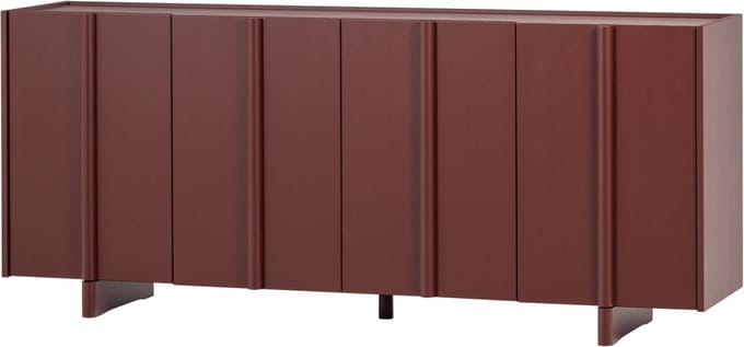 WOOOD Basu Dressoir - Grenen - Bordeauxrood - 85x200x46