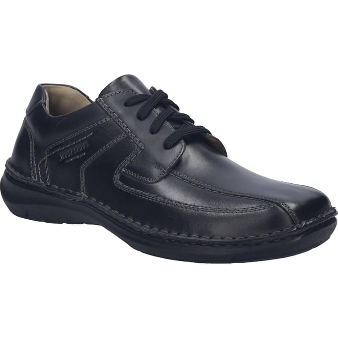 Josef Seibel - NEW ANVERS 08 - Vrije tijdsschoenenHeren veterschoenHeren sneakersCasual - Kleur: Zwart - Maat: 43