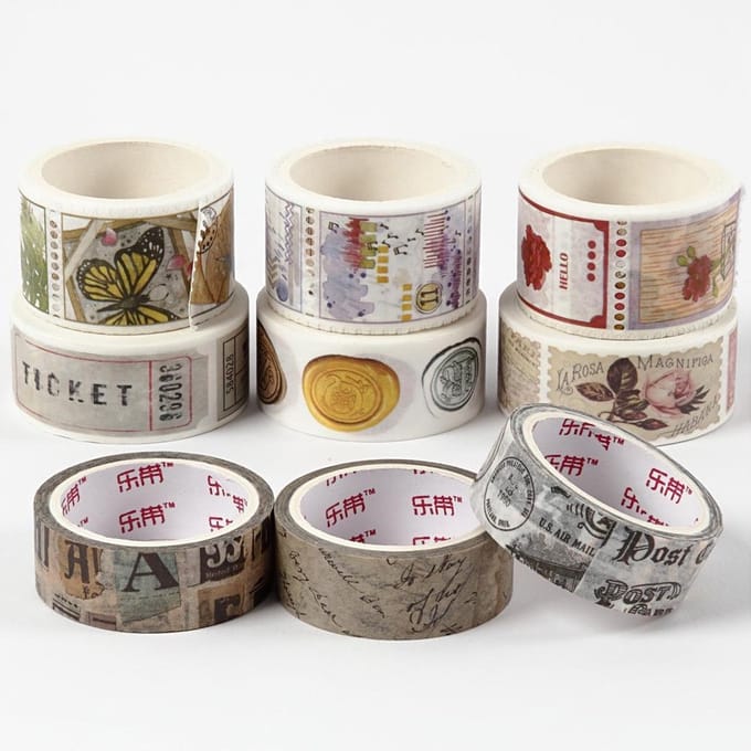 Masking tape, L: 3+5 M, B: 15+25 mm, 9 rol/ 1 doos