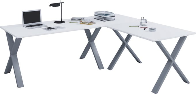Hoekbureau Computerbureau Hoekbureau Lona 50 X Aluminium Zwart