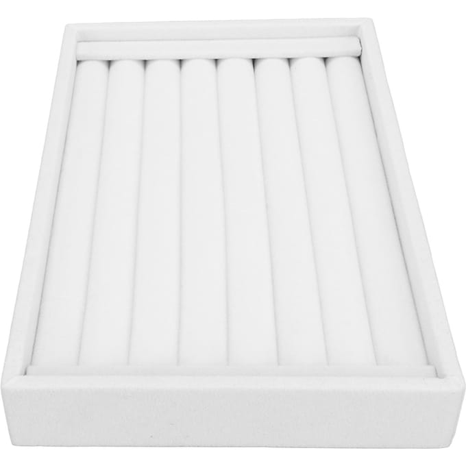 Sieradendoos 7 Vakjes Fluwelen Sieradenhouder Opberg Display Case voor Oorbellen Ketting white