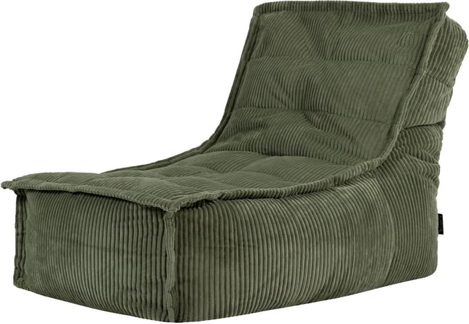 icon - Dolce Lounge Zitzak - Ligstoel - Ribfluweel Fauteuil - Saliegroen