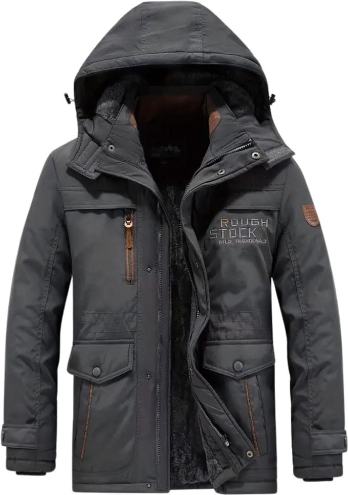 Winterjas Heren - Parka - Winter - Jas - Volwassen - Stijlvol - Grijs - M