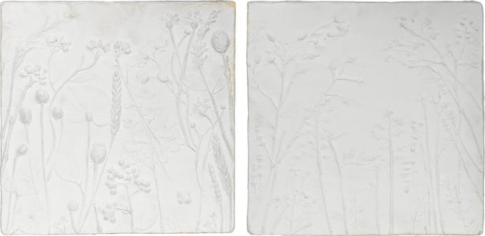BePureHome Plaquette Wanddeco - Gips - Wit - Set van 2