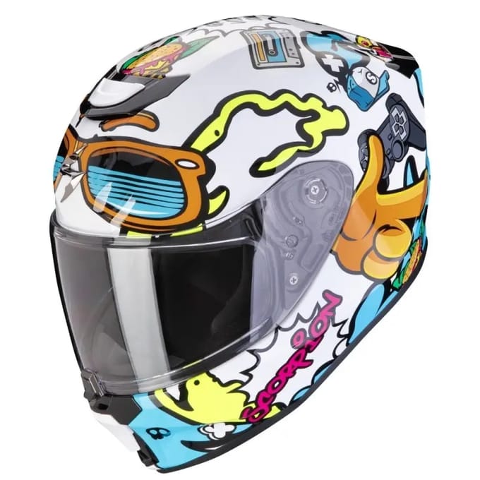 Scorpion EXO-JNR Fun Wit Blauw Integraalhelm - Helm