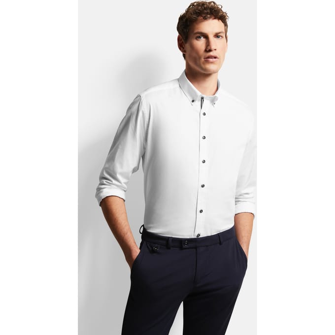 Bugatti Herren Katoenen overhemd met button-down kraag