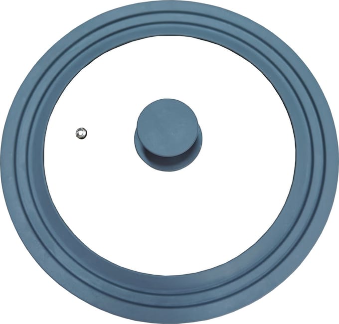 SB Line Universele glazen deksel met siliconen rand - voor pannen van 28cm/30cm/32cm - Grijs