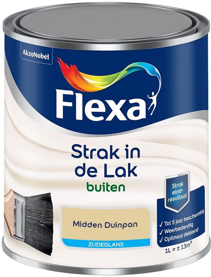 Flexa - Strak In De Lak Buitenlak Zijdeglans - Midden Duinpan - Mengverf - 1 L