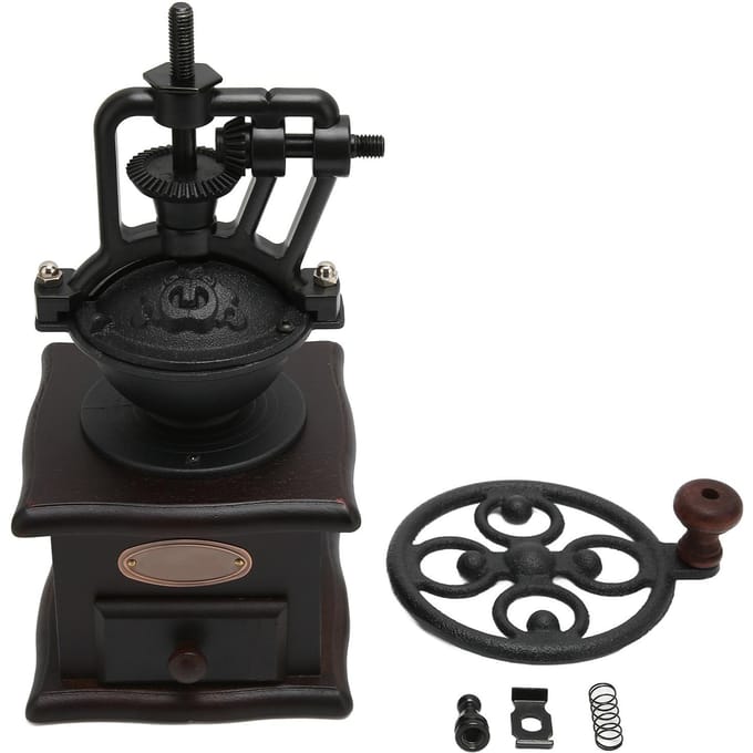 Handmatige Koffiemolen Professioneel Draagbaar Vintage Handkoffiemolen voor Thuis Westers black