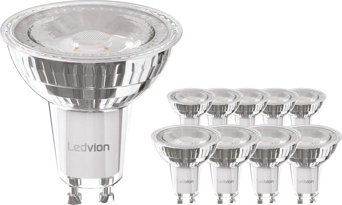Ledvion - 10X GU10 LED Spot- 3W - 2700K - 345L