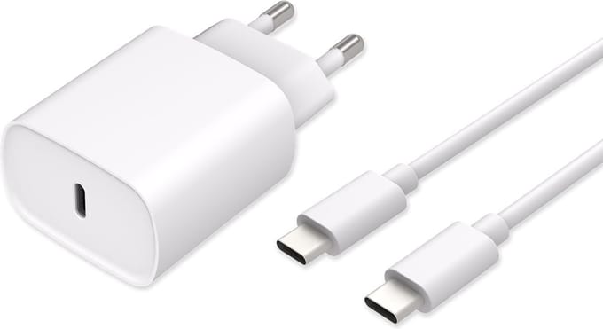 MBH iPhone USB-C 20W oplader met USB-C naar USB-C kabel - voor iPhone 15, 16, 17 - snellader