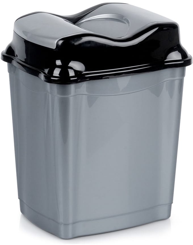Prullenbak Plastic Grijs 9 l - Afvalmand - Afvalemmer