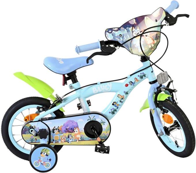 Bluey Kinderfiets - Uni - 12 inch - Lichtblauw - Twee handremmen
