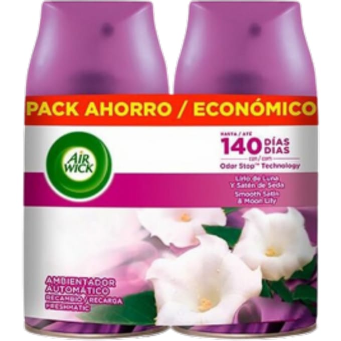 Air Wick Smooth Satin & Moon Lily Luchtverfrisser - 2x250ml