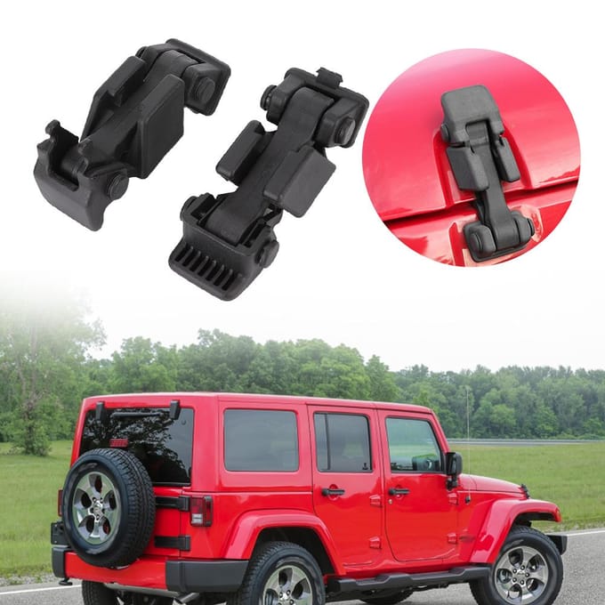 2 STUKS Auto Motorkap Vanghaak Accessoire Past voor Jeep Wrangler JK 20072017 black
