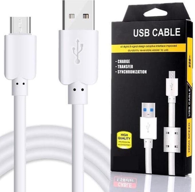 OLESiT K107 Micro USB Kabel 1.5M – 2.1A Fast Charge – Dubbele magnetische ring voor stabiele verbinding - Wit