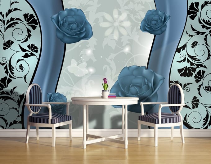 Flowers Floral Pattern Photo Wallcovering
