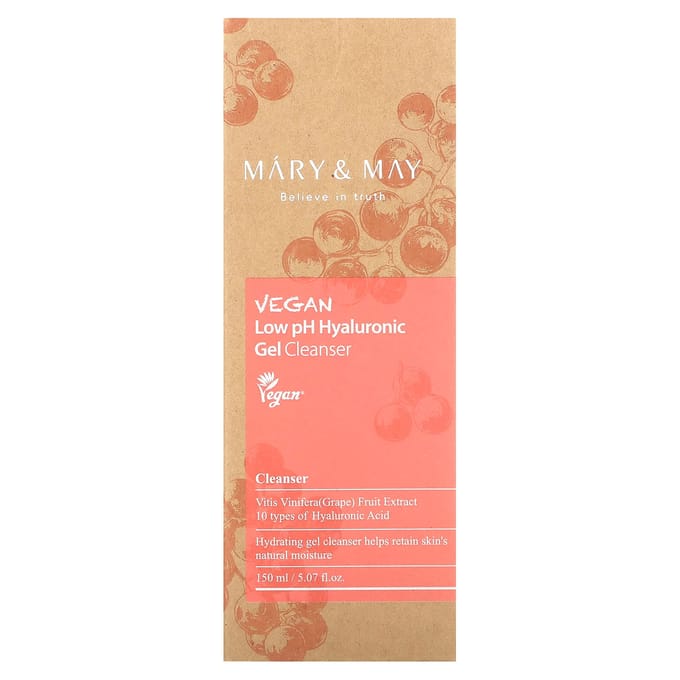 Mary & May, Nettoyant Hyaluronique Végétalien Doucement Acide, 5,07 fl oz (150 ml) white