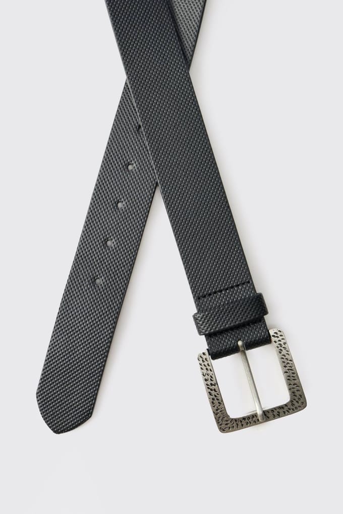 PU Belt With Silver Buckle | Black | Size Small