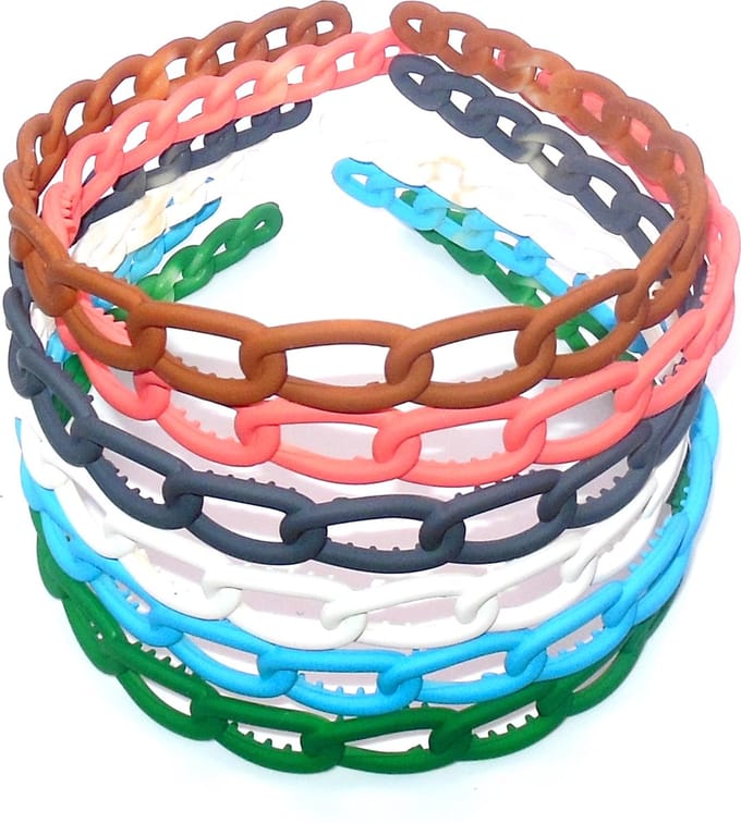 Diadeem met schakels set van 6 stuks.