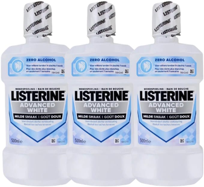 Listerine Advanced White Mild Mondwater - 3 x 500 ml