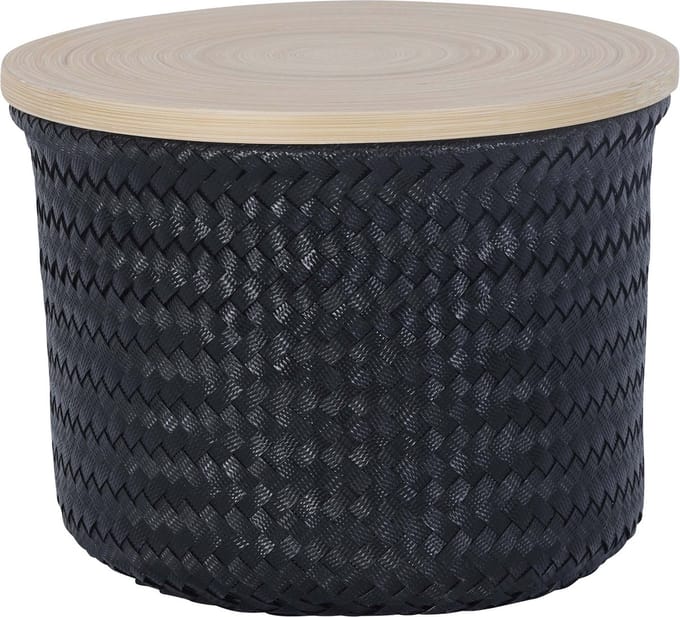 Handed By Wonder high S -  Opbergmand rond met deksel- zwart