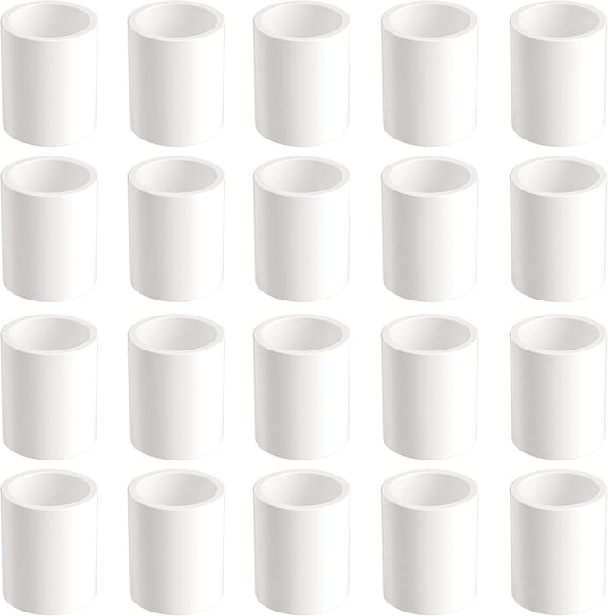 Zware PVC buiskoppelingsfittingen 3/4 inch (socket x socket) - 20 stuks voor doe-het-zelf PVC-creaties
