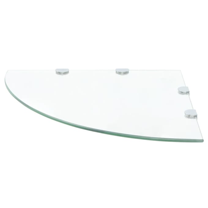 vidaXL - Hoekschappen - 2 - st - met - chromen - dragers - 45x45 - cm - glas - transparant