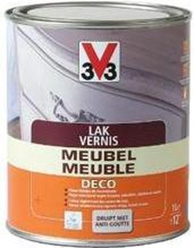 V33 Meubelvernis - Kleurloos - 1 l - Hoogglans - 12 m²/l
