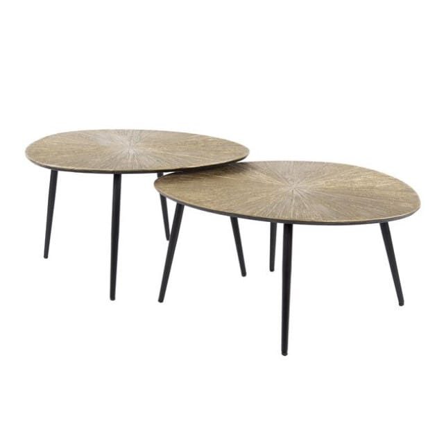 Hoyz Collection - Salontafel Set-2 Organisch Ray - Brons/Goud Metaal