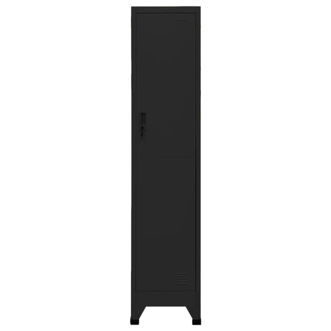 vidaXL - Lockerkast - 38x45x180 - cm - staal - zwart