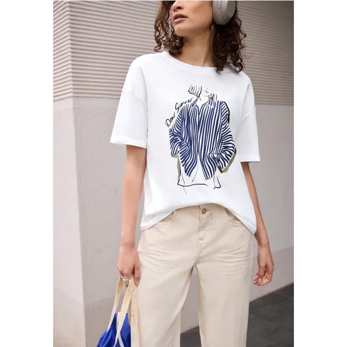 Shirt met ronde hals en frontprint