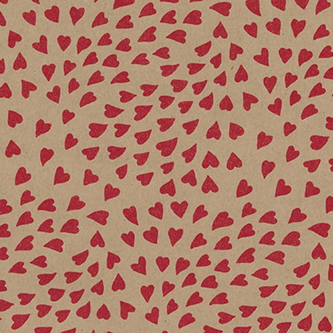 Inpakpapier Floating Hearts – 50 cm × 200 m – 65 g/m² bruin 100% Gerec